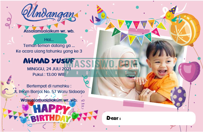 65+ Contoh Undangan Ulang Tahun Anak Gratis Yang Bisa Di