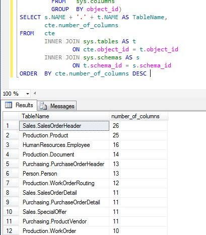 Microsoft Business Intelligence: Script to find the number of Columns ...