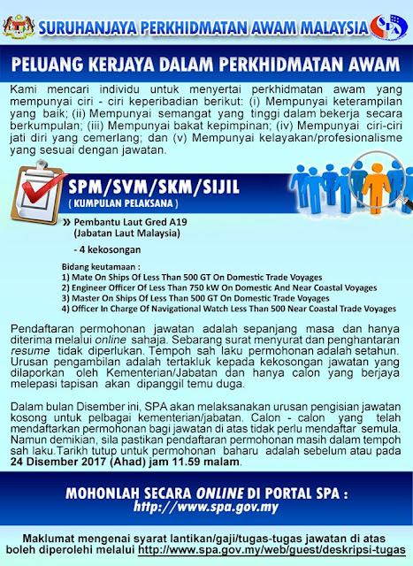 kerja kosong jabatan laut malaysia