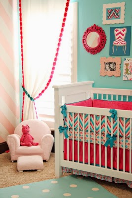Habitaciones de bebés con acentos coral - Dormitorios colores y estilos