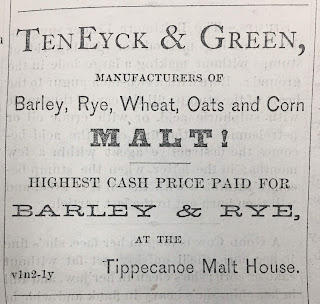 Image of Malthouse ad from 1869 Tipp City newspaper
