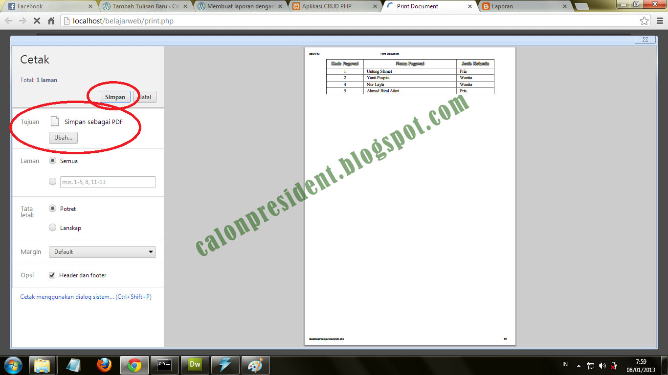 Membuat Laporan dengan PHP | Contoh - Download Program C#, PHP, Java ...