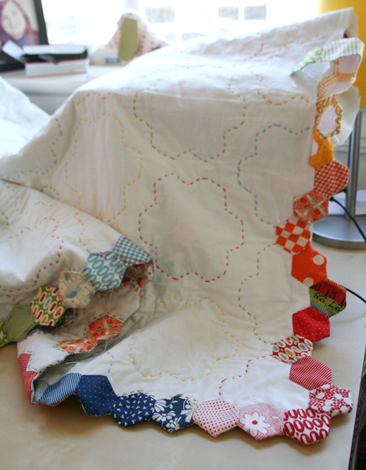 Finishing Your Hexagon Quilts, Hexie border Free Tutorial