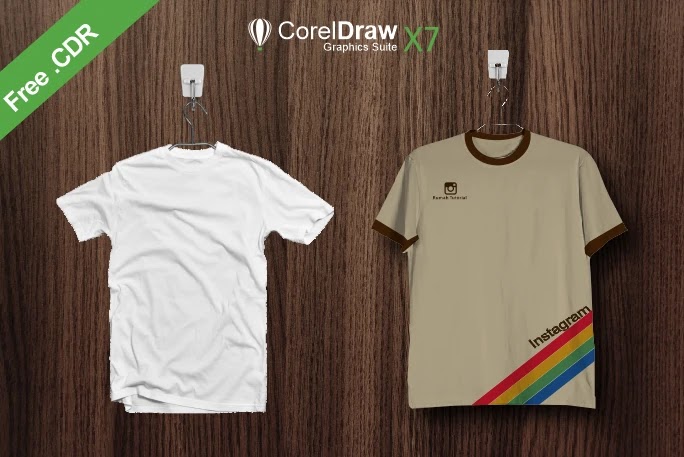 Download Free Download Kaos Cdr Cara Mudah Membuat Desain Kaos Coreldraw Templatekita Com PSD Mockups.