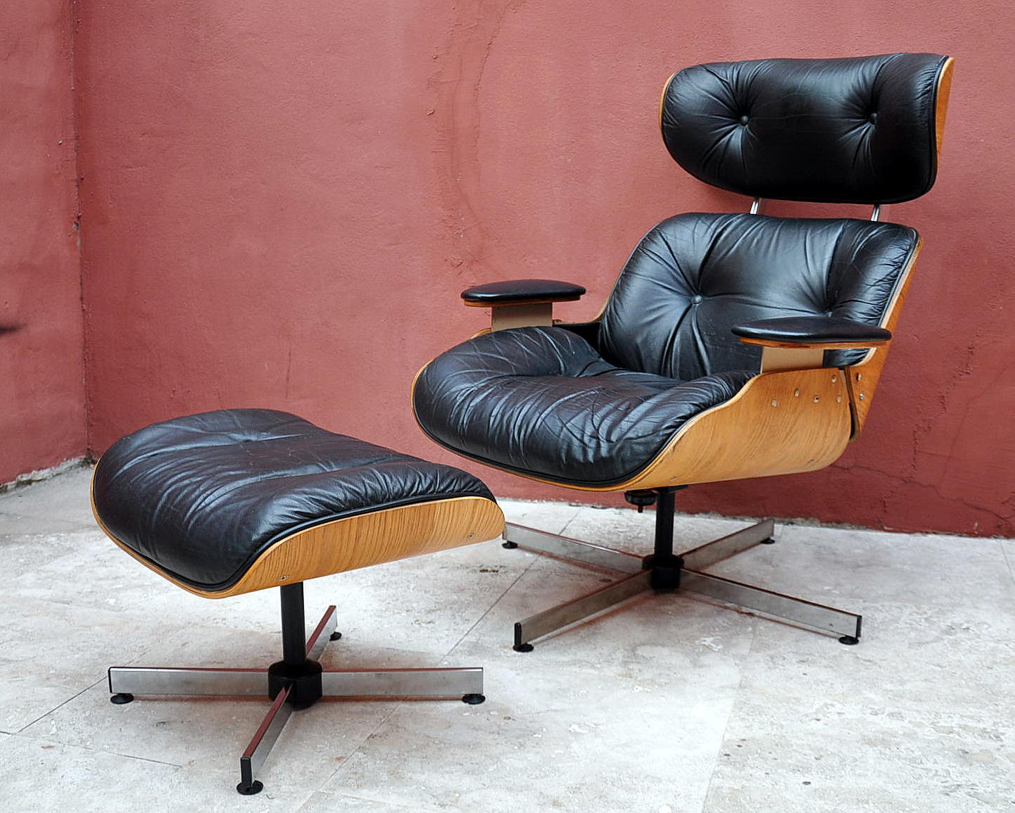 SELECT MODERN Plycraft Eames Style Leather Lounge Chair