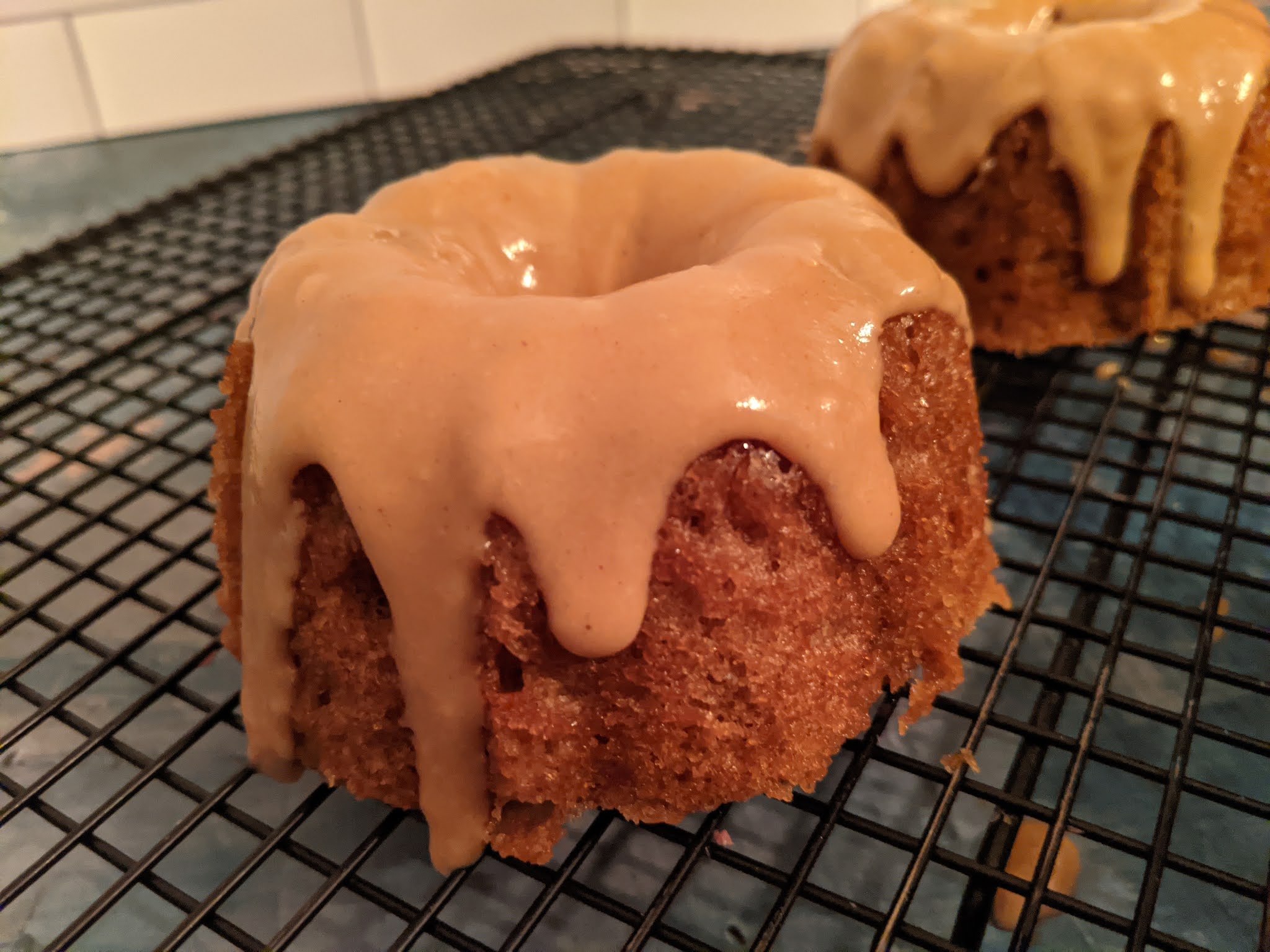 Easy Frosted Peanut Butter Bundt Cakes for BundtBakers