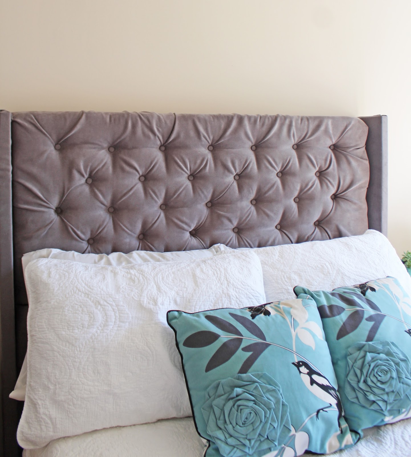 Making Restorations DIY "no sew" tufted headboard