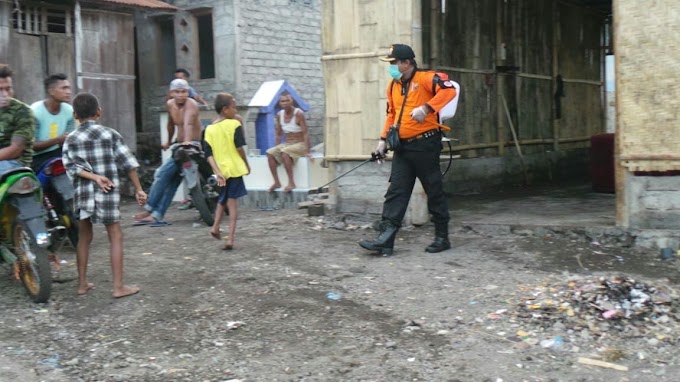 Penyemprotan Desinfektan Oleh Senkom Mitra Polri Rescue Kab. Ende.