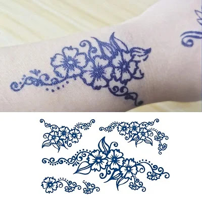 Body Art Flower Word Fake Tattoos
