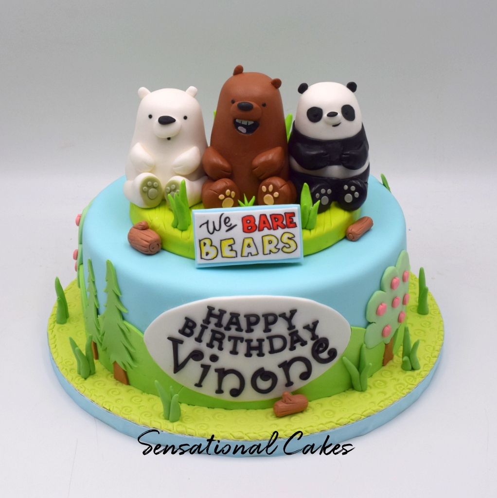 The Sensational Cakes: We Bare Bears garden forest theme children 3d customized cake #singaporecake