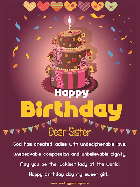 Top 50 Birthday Wishes for Sister with Beautiful Images | PoetryGupshup.com