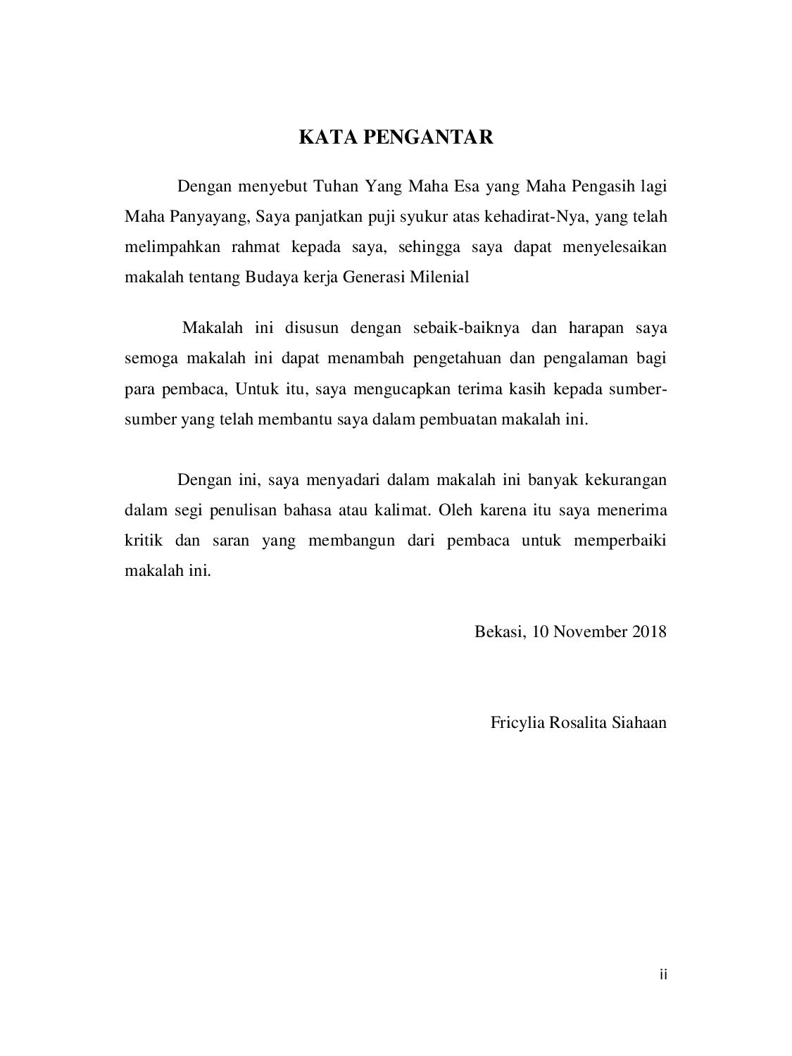 Makalah 2 Budaya Kerja Generasi Milenial