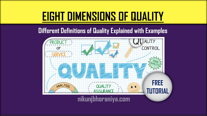 Eight Dimensions of Quality Meaning and Different Definitions