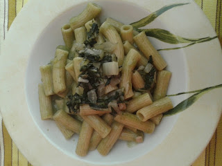 pasta al grano saraceno con crema di coste e patate