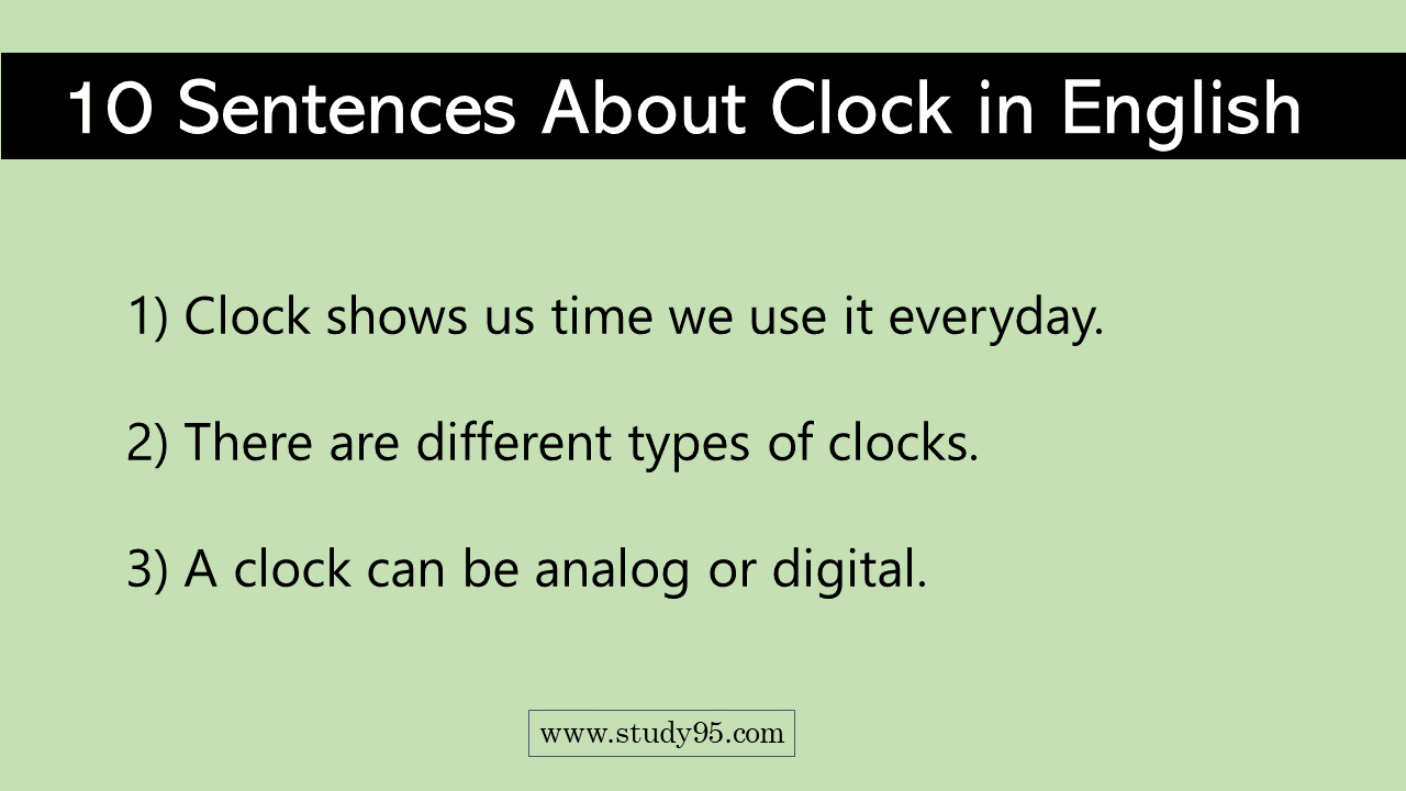10 Sentences About Clock in English