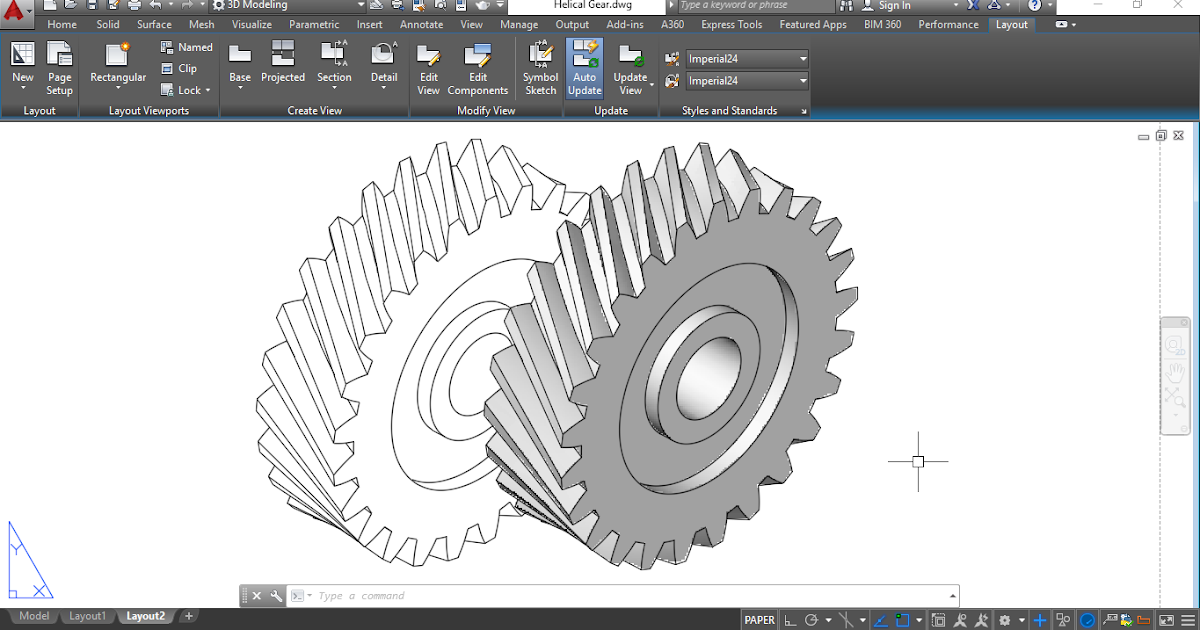 Desaincad Membuat Roda Gigi Miring Di Autocad