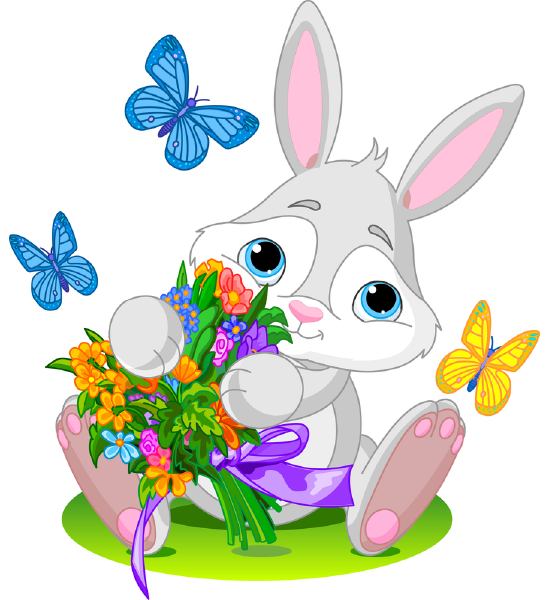 Bunny with Flowers Symbols & Emoticons