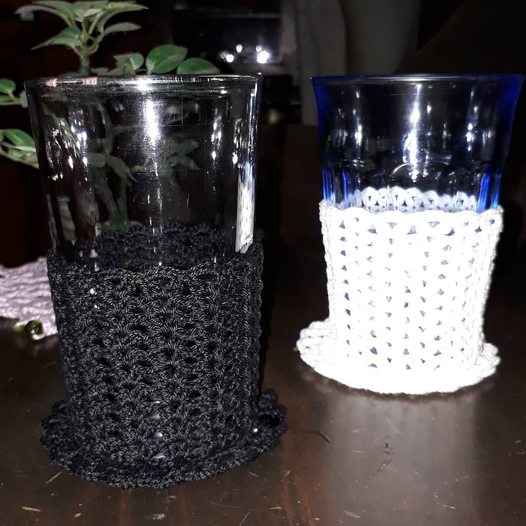 Crochet and Other Stuff Glass Holder and Coaster Set free crochet