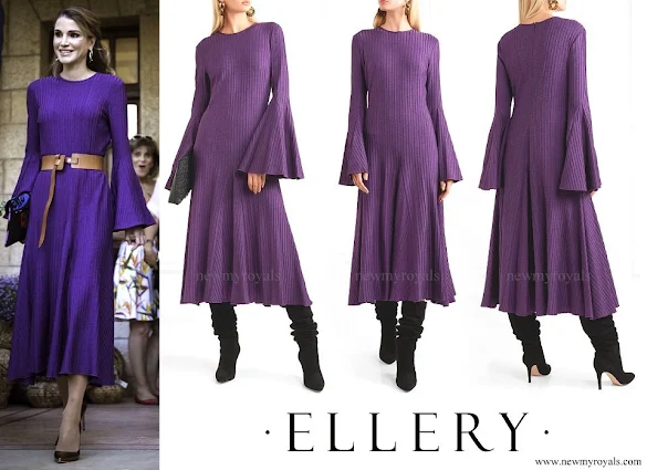 Queen Rania wore ELLERY Conrad ribbed stretch-knit midi dress