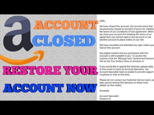 Amazon Account Closed For Misuse Of Services Amazon account suspended: Answers to “why Amazon closed my account” and