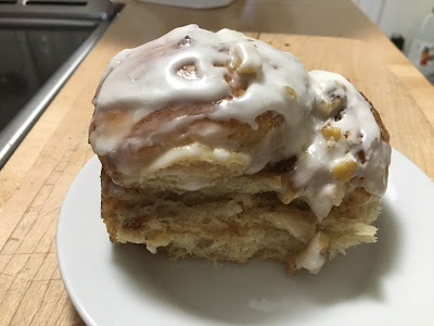 sourdough cinnamon roll with icing
