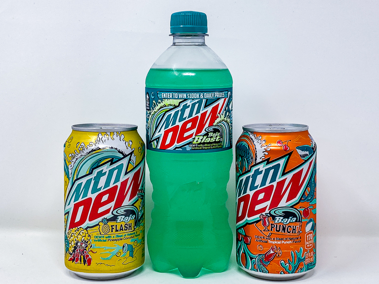 Tales of the Flowers Baja Blast Mountain Dew Trio Taste Test