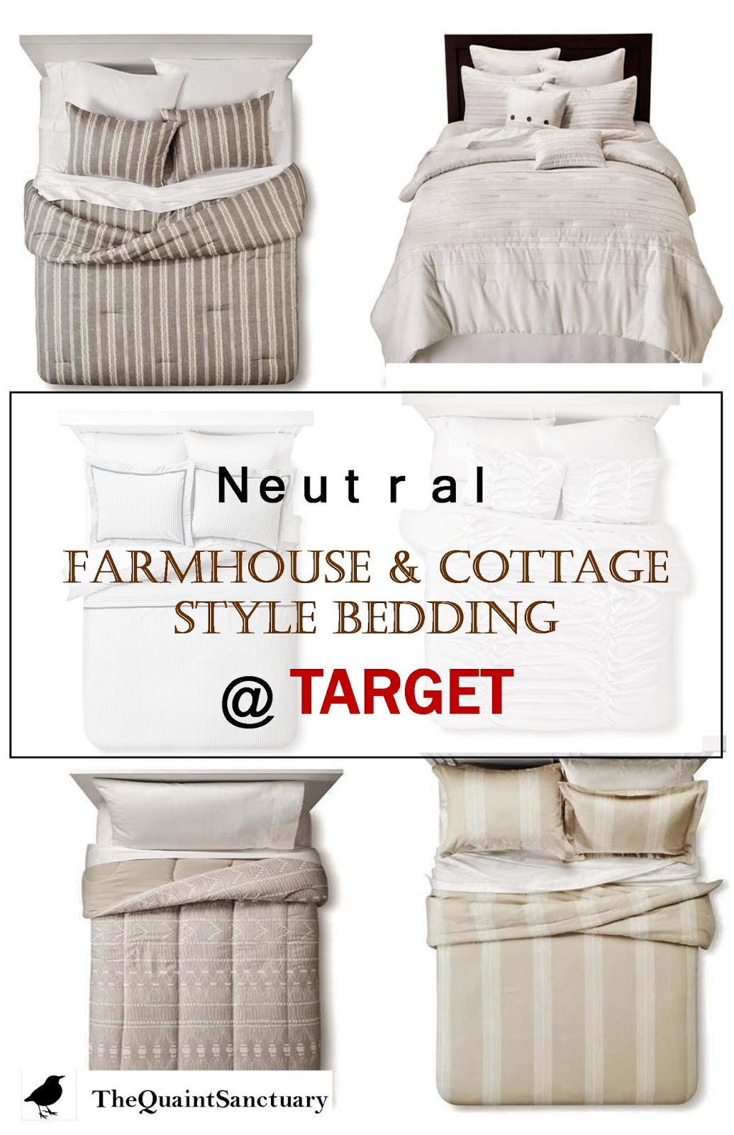 The Quaint Sanctuary { Neutral Farmhouse & Cottage Style Bedding all