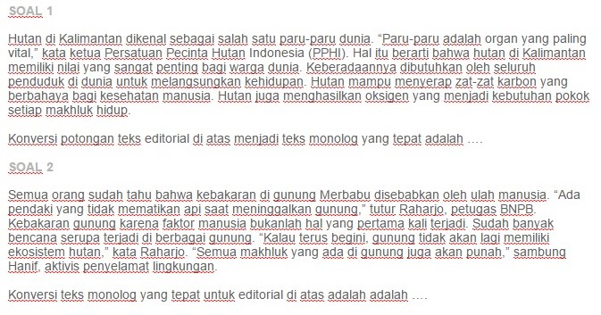 Contoh Soal Mengonversi Teks Editorial , Opini ke dalam Contoh Soal Mengonversi Teks Editorial , Opini ke dalam