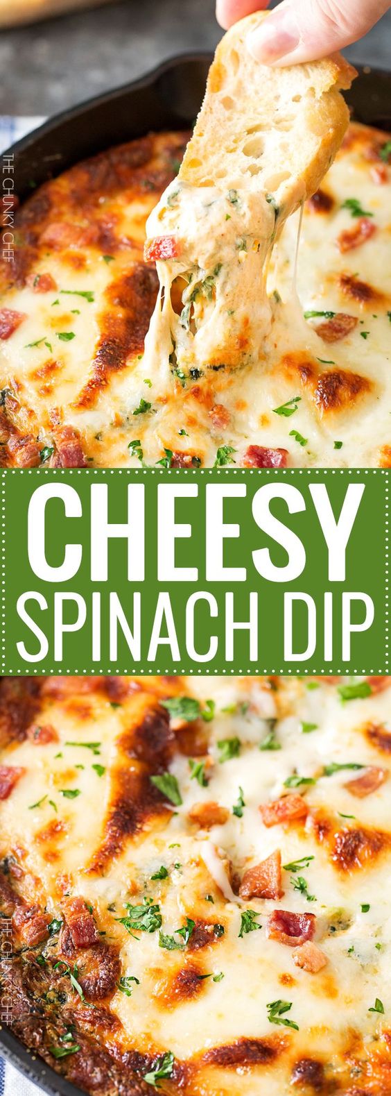 Cheesy Bacon Spinach Dip Recipe - Girls Dishes