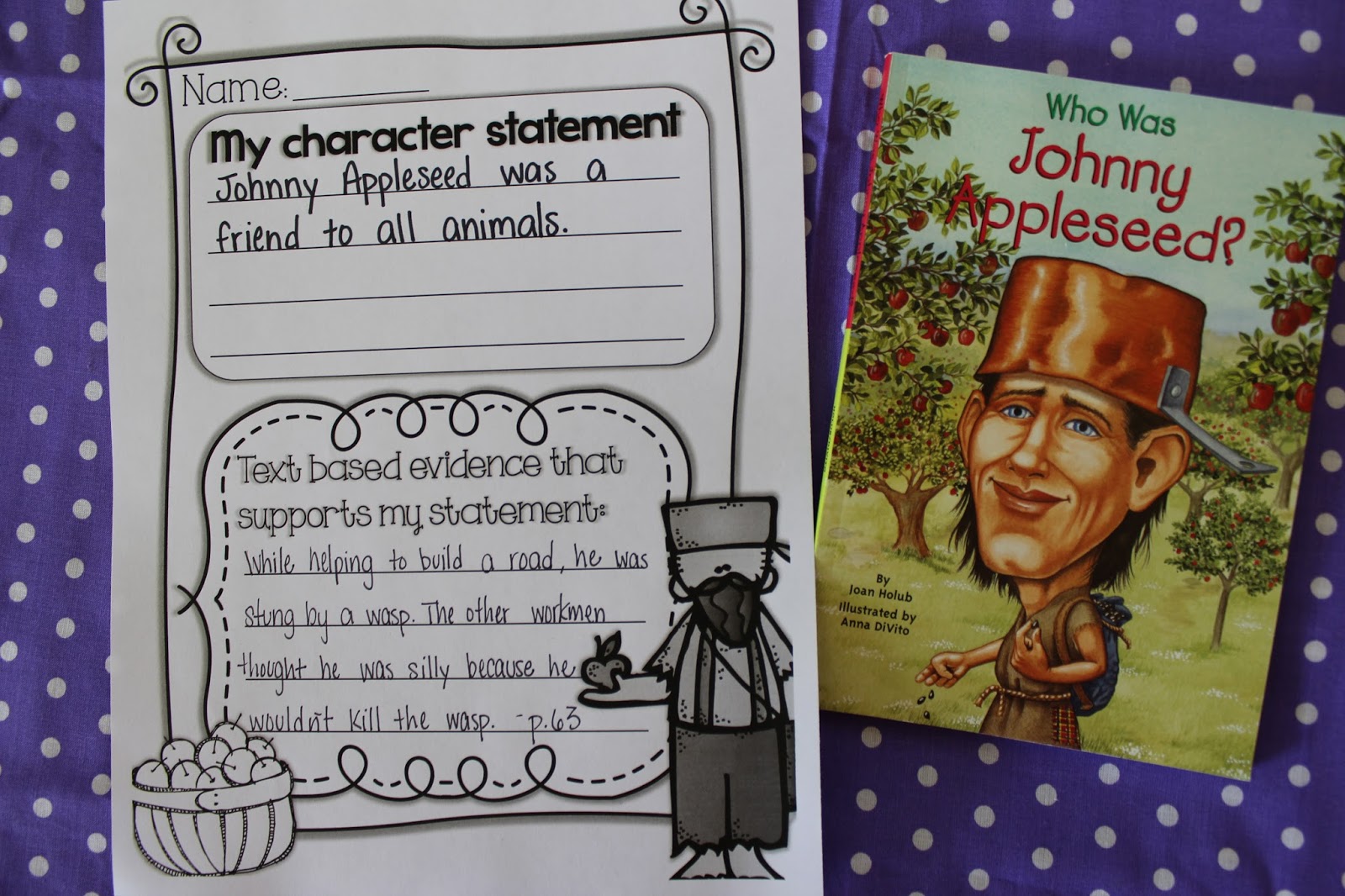 Life in First Grade Johnny Appleseed Guided Reading Activites