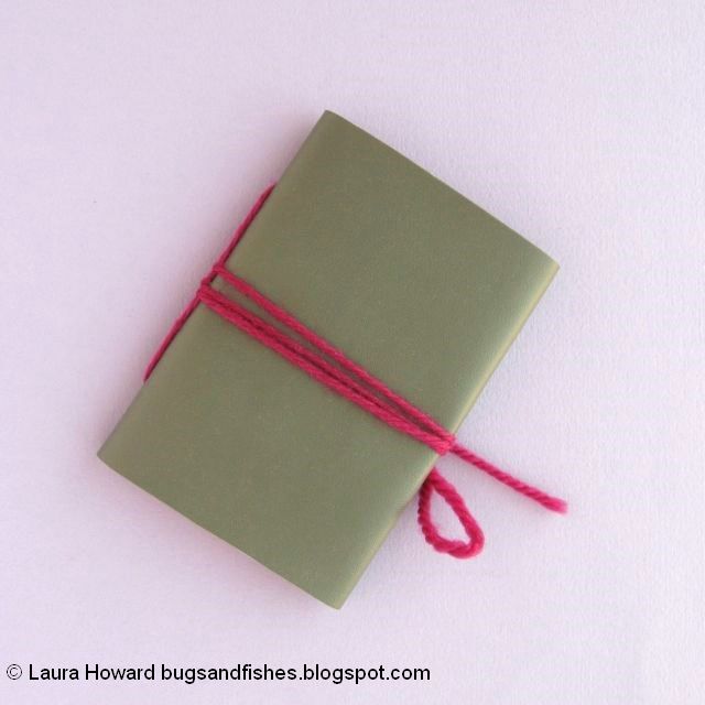 vegan leather mini notebook tutorial: the back of the notebook