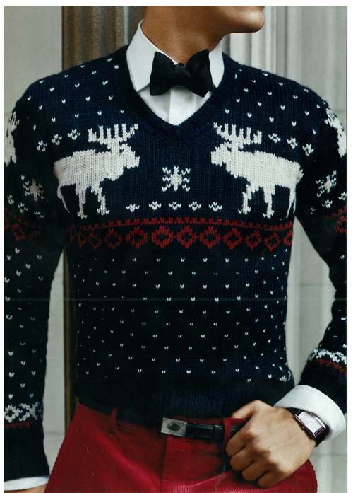 The Vneck Sweater with Bow Tie Trend / geeks fashion