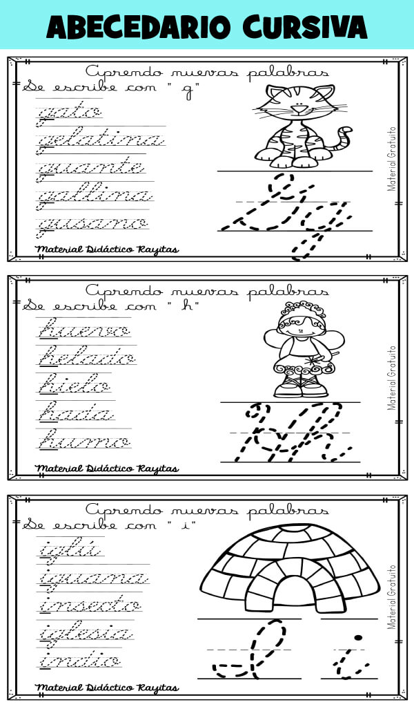 Aprendo Y Trazo El Abecedario En Cursiva Materiales Educativos Para