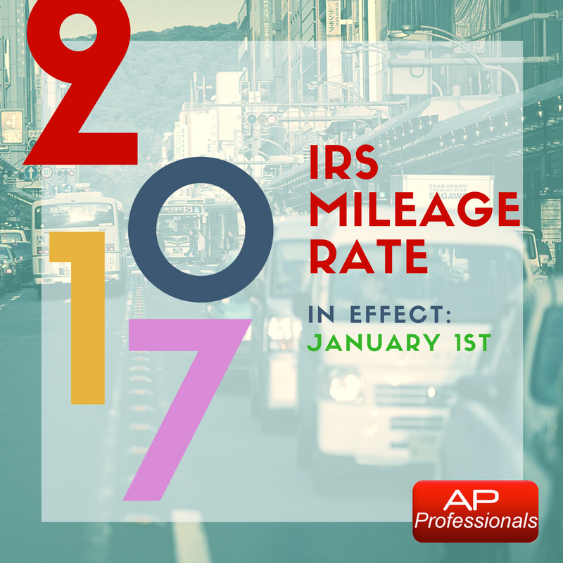 Accounts Payable Professionals The IRS Standard Mileage rate has been
