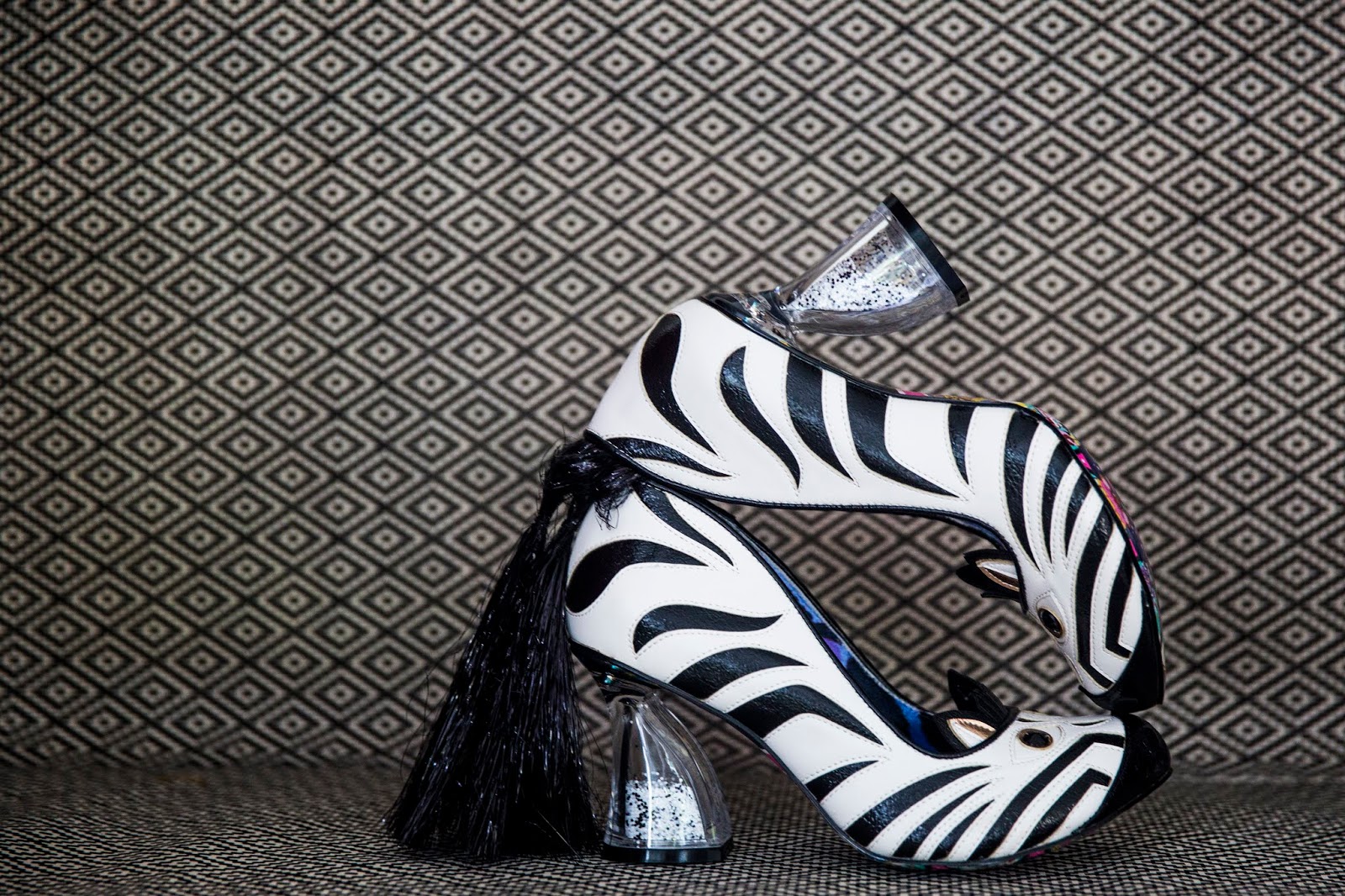Pink Zebra Black White Stripe Animal Print Women's Platform Heels Pumps  Shoes | Heidikimurart Limited
