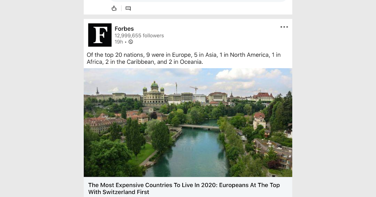 The Most Expensive Countries To Live In 2020 ‘Forbes'
