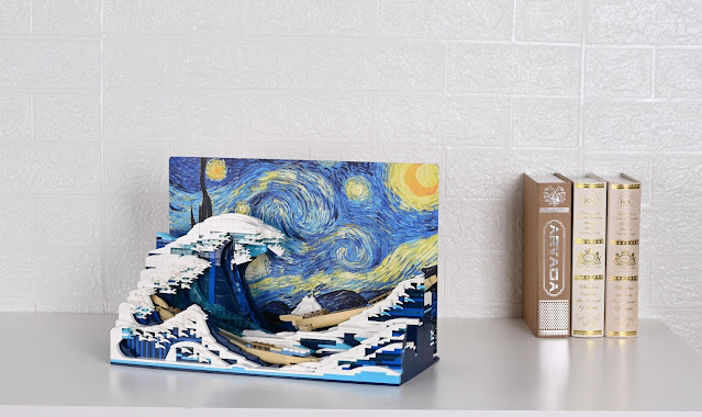 Nifeliz the great wave off kanagawa from famous painting of hokusaia compatible with lego set