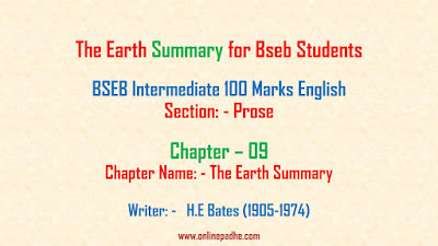 The Earth Summary for Bseb Exam