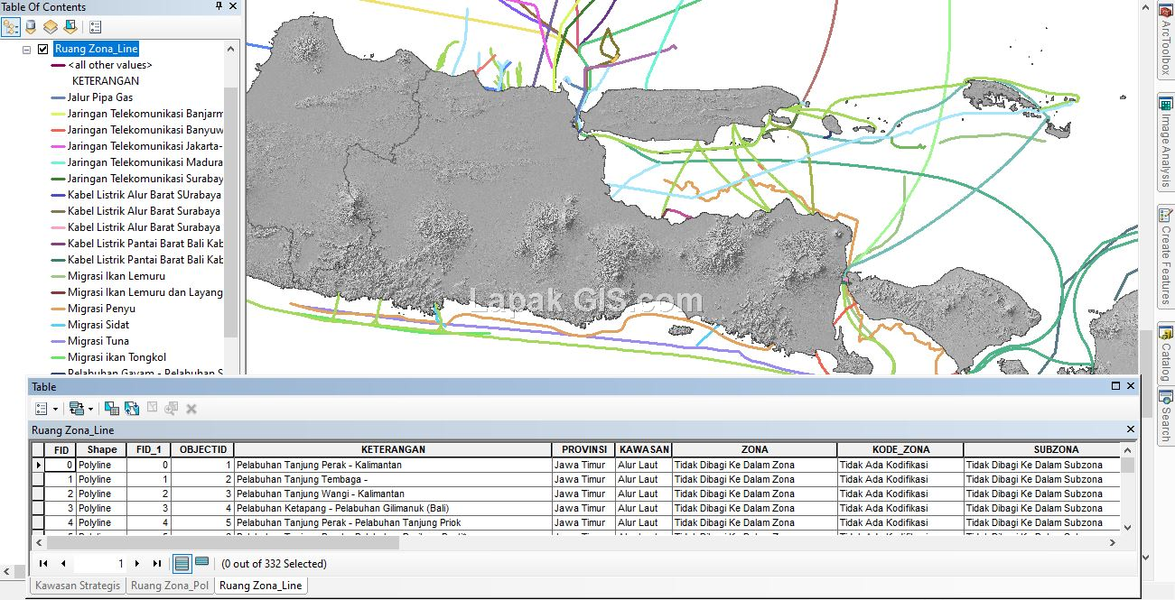 Shapefile (SHP) Peta RZWP3K Lengkap Seluruh Indonesia