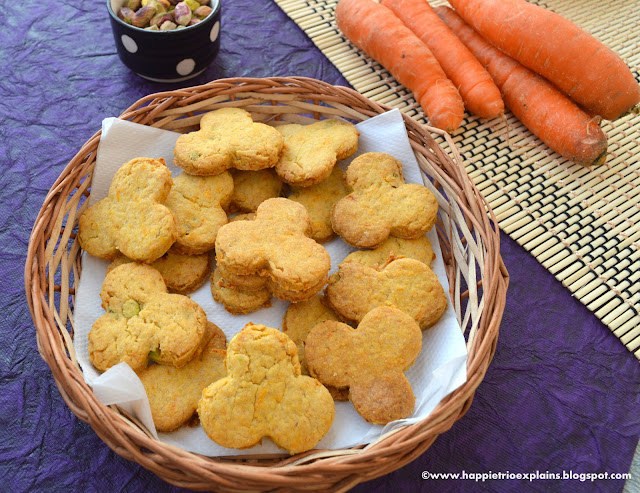 Whole Wheat Carrot Pistachio cookies