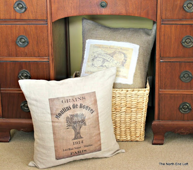 The North End Loft French Label Pillows