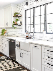 kitchen plan floor open before renovation dark reveal farmhouse shelves dirty windows sink