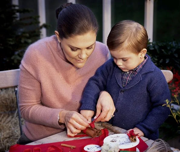 Crown Princess Victoria, Prince Daniel and their children Princess Estelle and Prince Oscar Merry Christmas