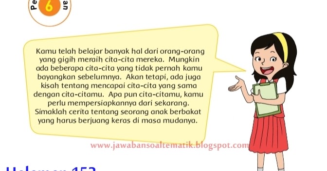 Kunci Jawaban Buku Siswa Kelas 4 Tema 6 Halaman 153 154 157 Jawaban Soal Tematik