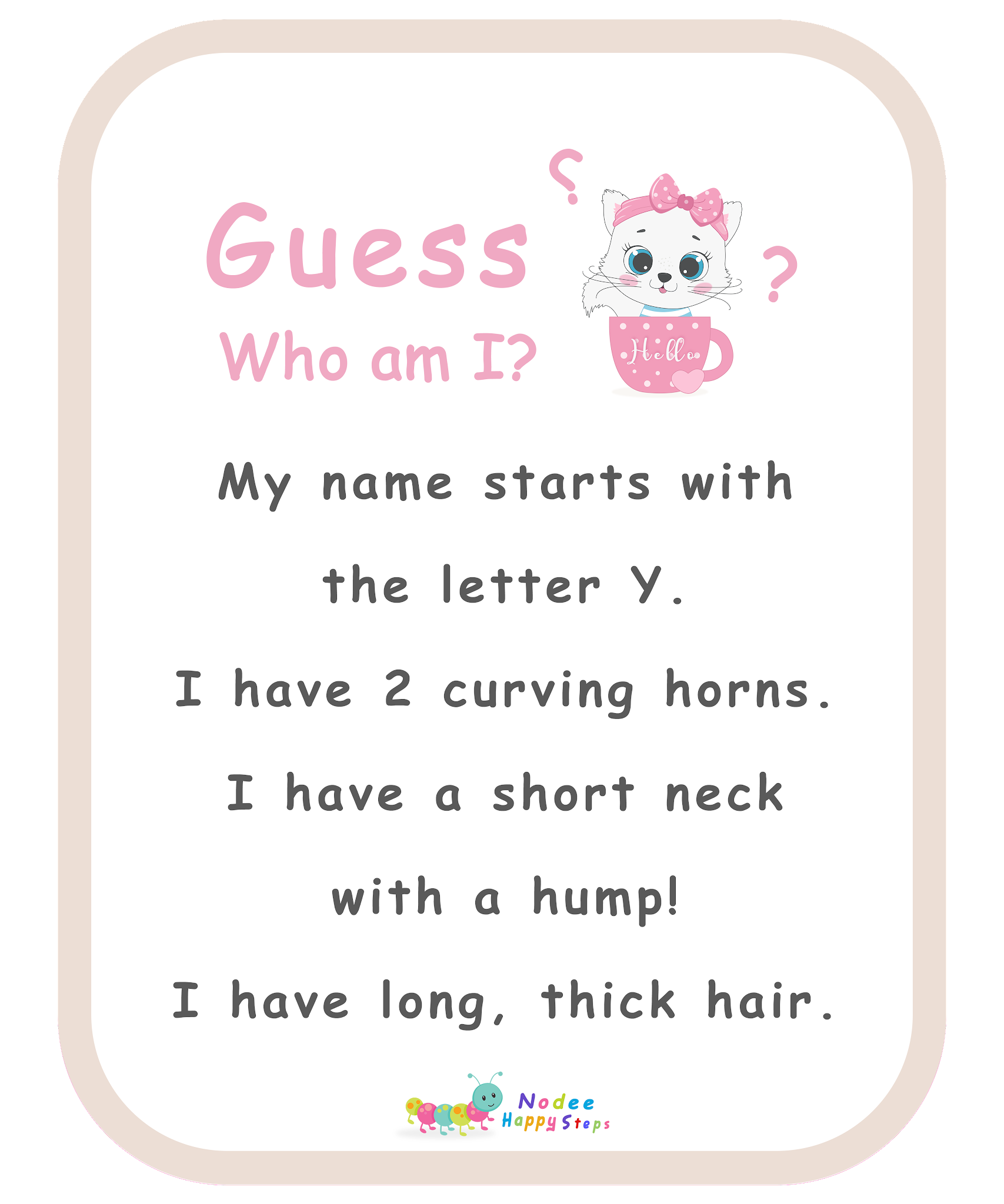 Guessing for Kids - Who am I? - I am a Yak