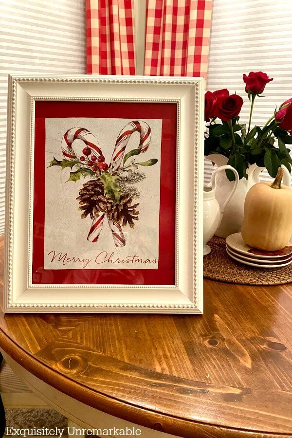 Framed Gift Bag For Christmas on table