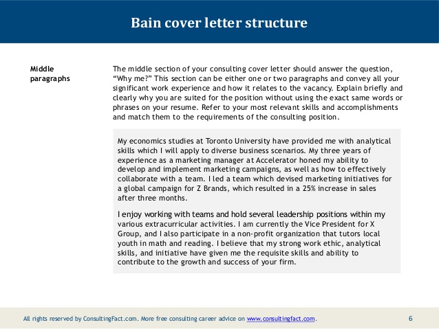 bain and company cover letter sample