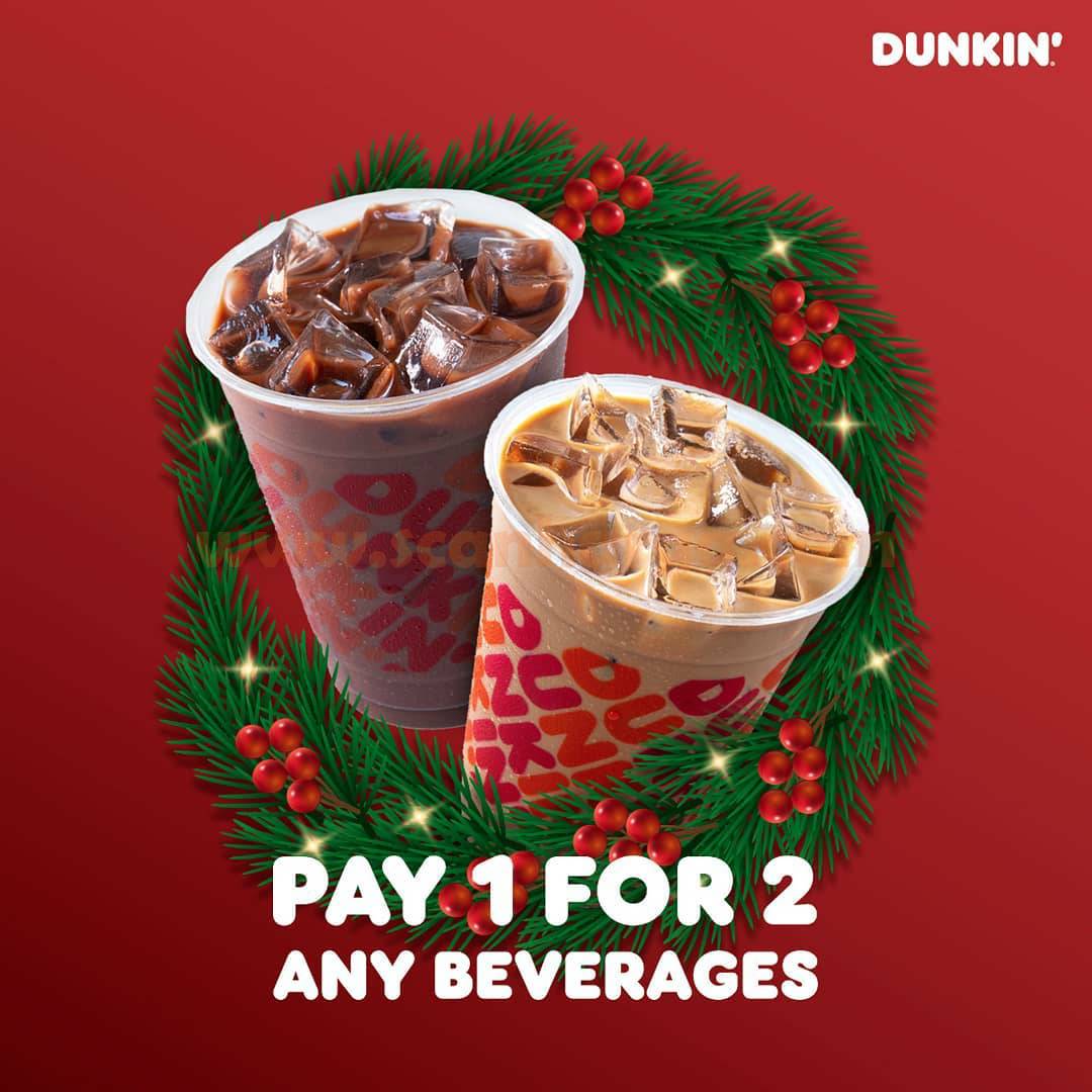 DUNKIN DONUTS Promo PAY 1 FOR 2 ANY BEVERAGES* dengan Kartu BCA - scanharga