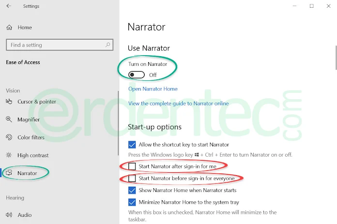 How to Turn off Windows Narrator?