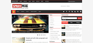 Spray Mag Premium Blogger Template Is a Premium And Responsive Blogger Template